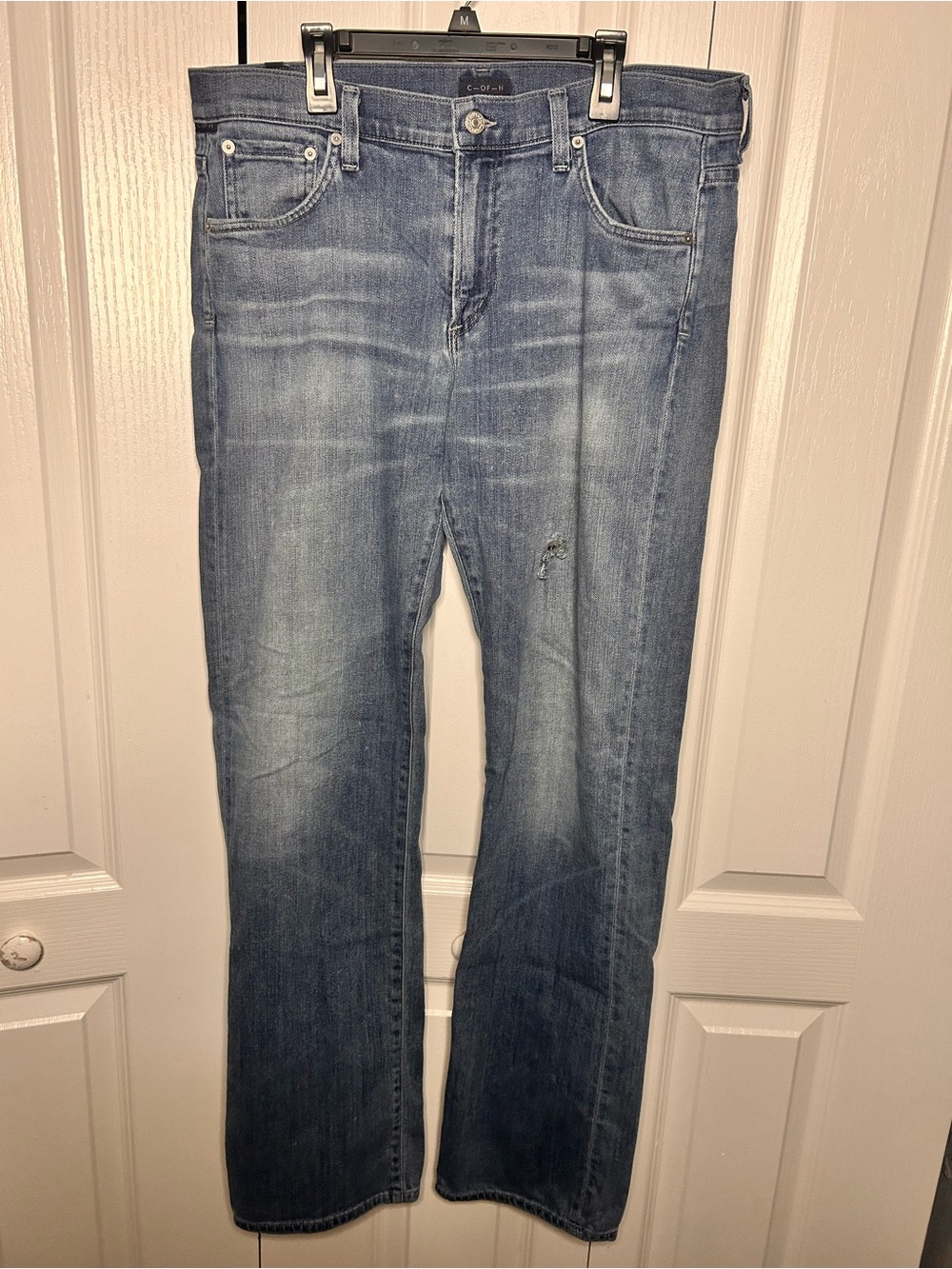 Citizens Of Humanity Mens Straight Blue Stretch Denim Jeans Size 34 Made in USA